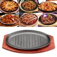 thumbnail image 3 of Plancha para carne BLESIY de hierro con Base de madera para servir 255 cm x 185 cm, 3 of 8