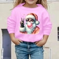 thumbnail image 2 of PMVFHDE Chandail à Capuchon et Chandails en Molleton pour Filles Imprimé Col Rond Manches Longues Chandail Décontracté Doux Mode Vacances pour Enfants Rose, 8-9 Ans, 2 of 5