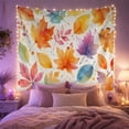 thumbnail image 2 of Assorted Leaves Scattered with Clean Harvest Toned Main, Mystical Fantasy for Space Lovers, Aesthetic Wall Decor, Mother'S Day Gift, Tapestry Wall Hanging for Dorm and Living Room, 2 of 7