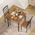 thumbnail image 5 of Riedhoff 3 Piece Modern Dining Set, Space Saving, 1 Table & 2 Chairs, Black & Brown, 5 of 10