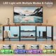 thumbnail image 4 of 67-pulgada grande mesa de TV con LED lights para 55/65/75-pulgada tv esquina entertainment center power outlets y 4 abiertos almacenamiento estantes vintage brown media consola sala esta..., 4 of 7