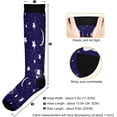 thumbnail image 3 of 1 Pairs Space Galaxy Compression Socks for Women Men Knee High Stocking for Running, Athletic, Medical Gift, 3 of 7