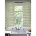 thumbnail image 2 of White Diamond Lattice Sheer Curtains 63 Inch Long 2 Panels, Green Retro Plaid Texture Light Filtering Rod Pocket Semi Sheer Curtains, Sheer Voile Drapes for Living Room Bedroom, 52"x63", 2 of 5
