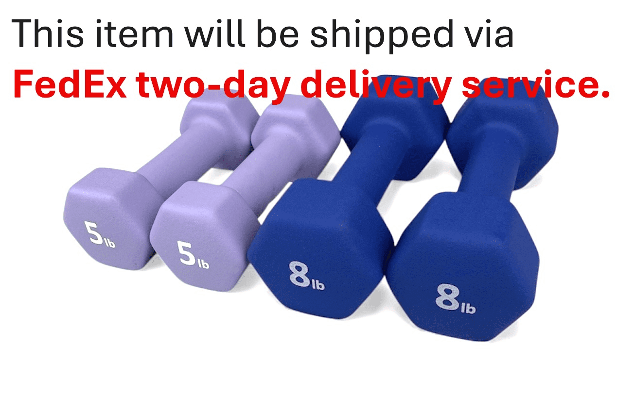 Rainforest Basics Neoprene Hex Dumbbell Hand Weights, 5 lbs + 8 lbs, 2 Pairs, for Strength Training
