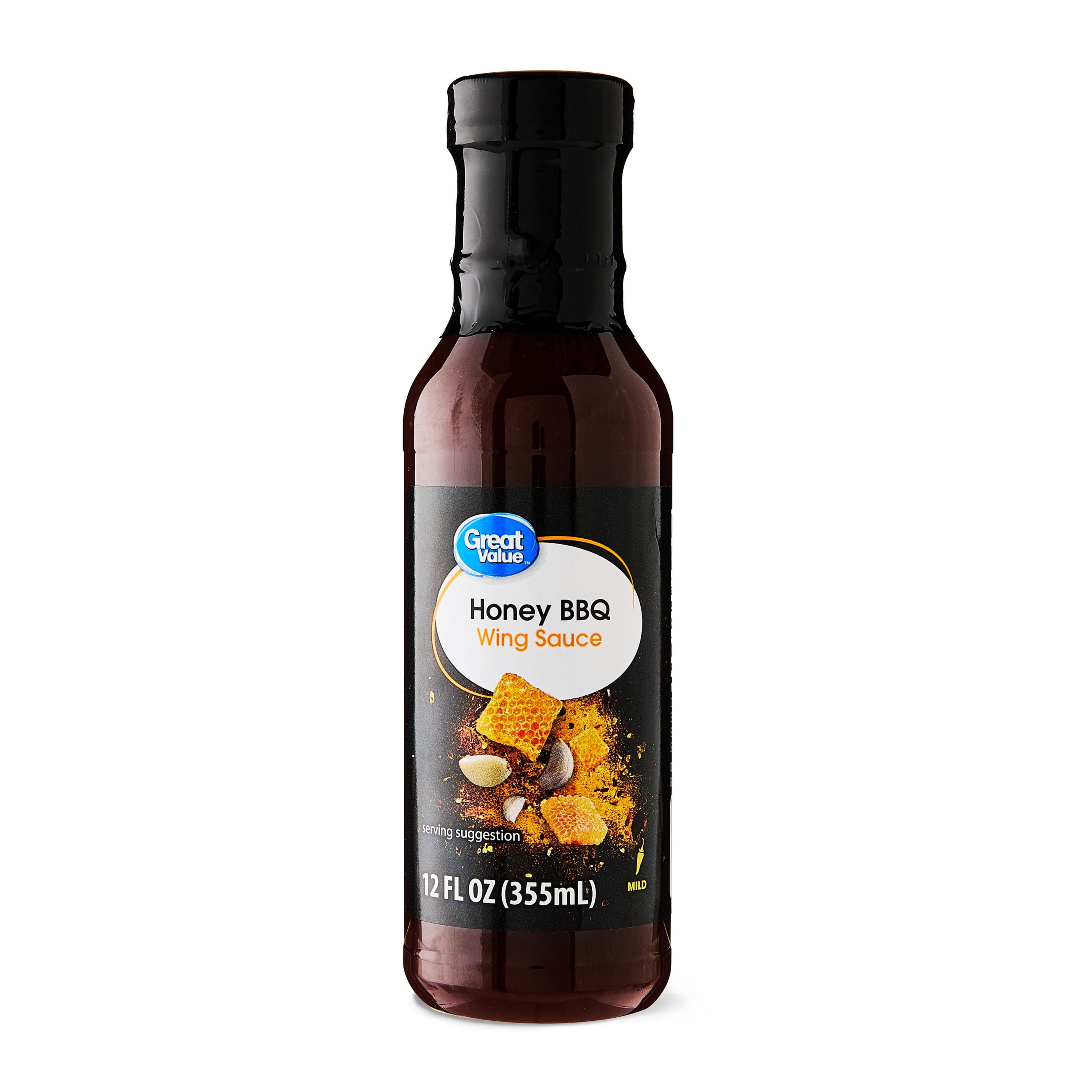 (6 pack) Great Value Honey BBQ Wing Sauce, 12 fl oz
