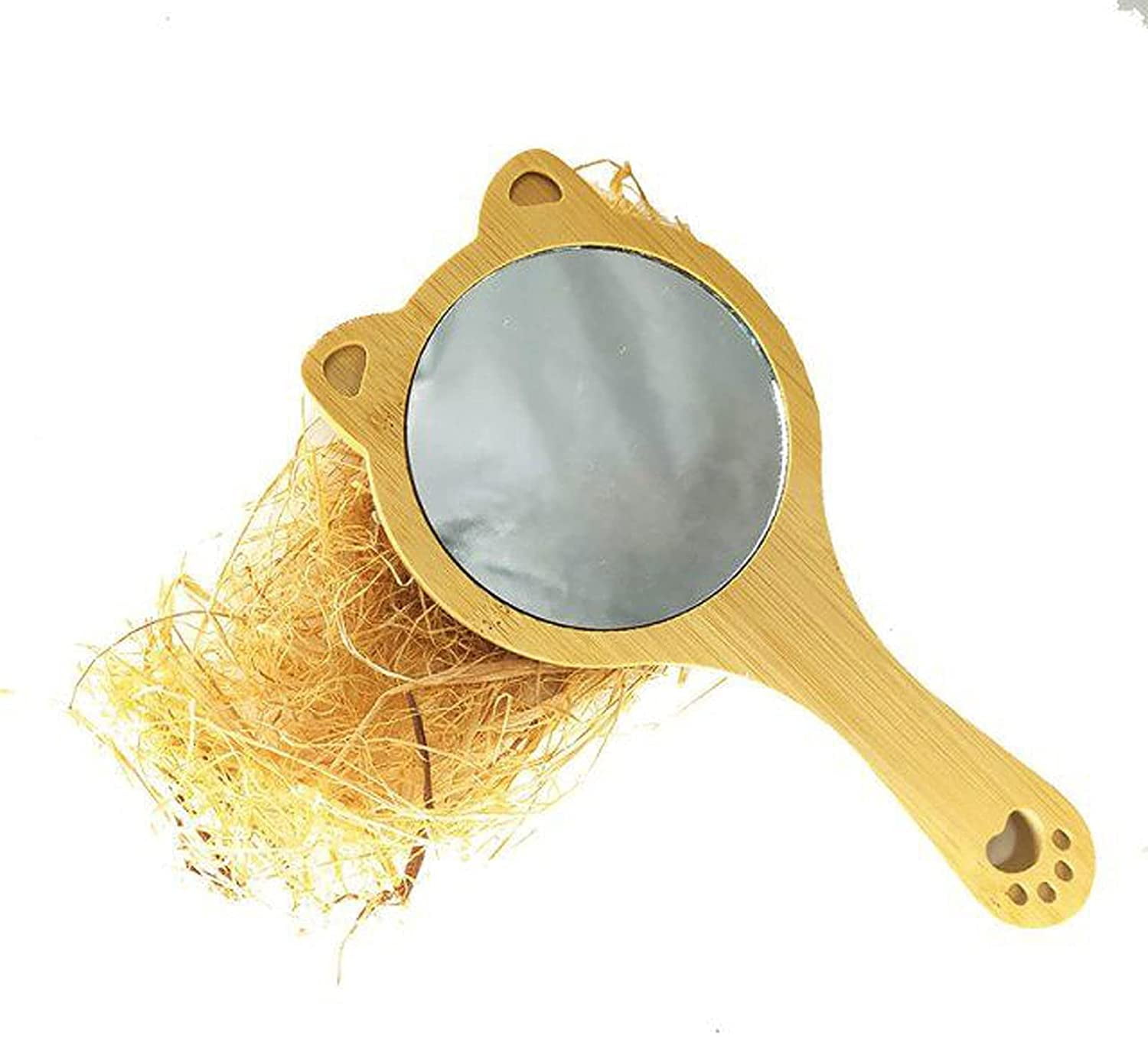 ZWWZ Hand Mirror,Makeup Mirror with Wooden Handle,Professional