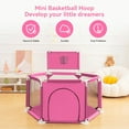 thumbnail image 2 of Baby Playpen,Kids Small Playard Indoor & Outdoor Kids Activity Center,Infant Safety Gates with Basketball Hoop, 2 of 6