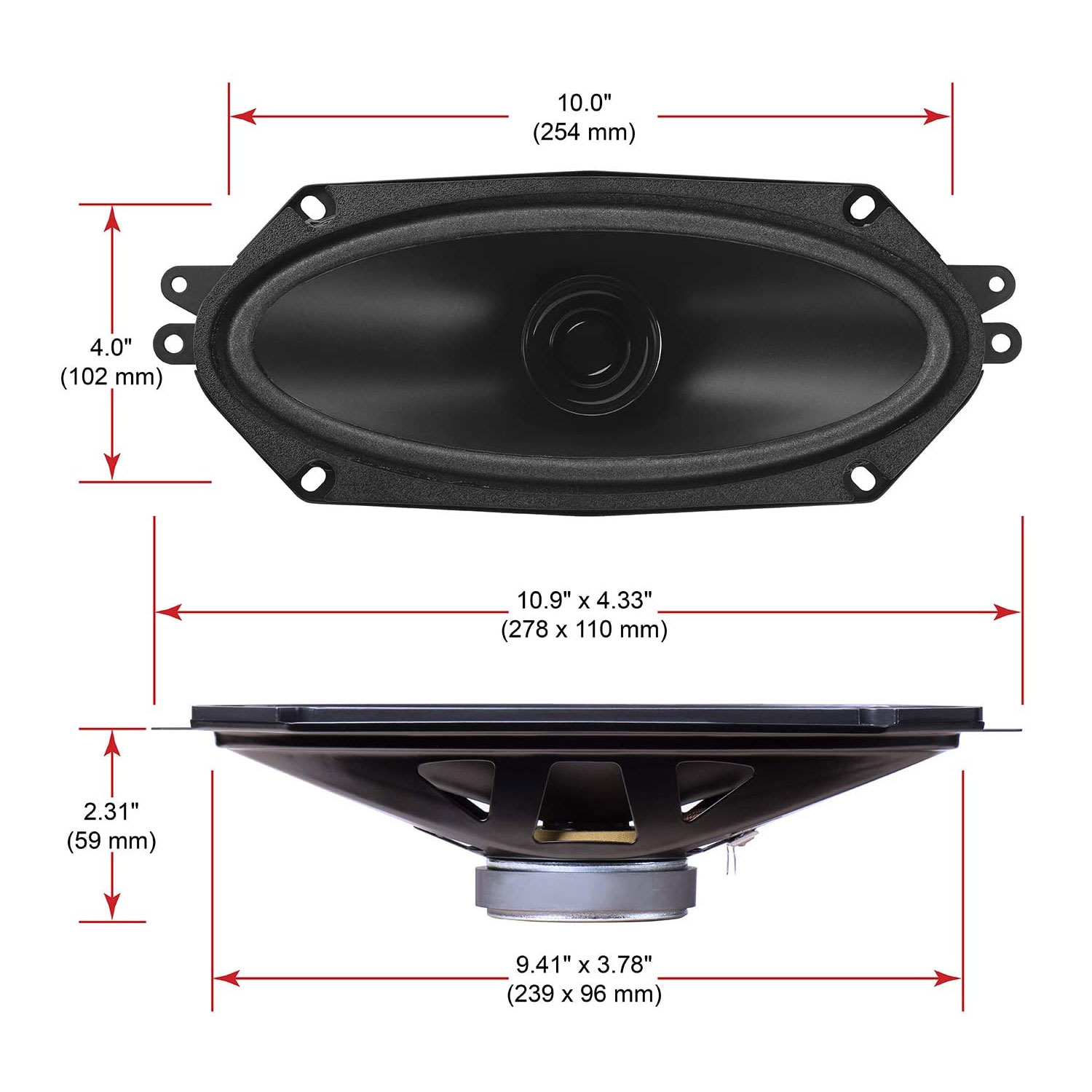 BOSS Audio Systems BRS410 4x10 Car Replacement Speaker, 120 W Sold Individually - image 5 of 5