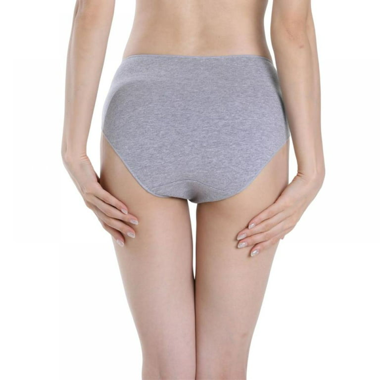 Baywell Women's Cotton Underwear Middle Waist Stretch Briefs Soft
