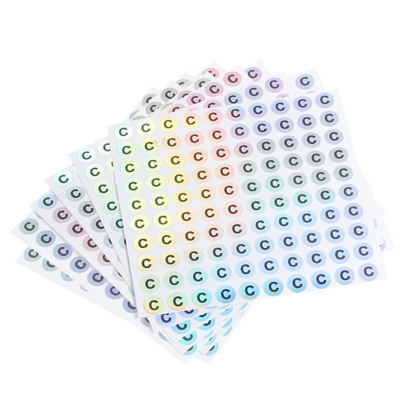 Uxcell Capital Letter Stickers, Alphabet C Round Self Adhesive Letter Labels for Inventory, Storage, Organizing,15 Sheet