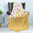 thumbnail image 4 of Orange and Pink Soft Flannel Fleece Throw Blanket, Simple Mosaic Background Abstract and Geometric Modern Concept Graphic, Cozy Plush for Indoor and Outdoor Use, 50" x 70", Multicolor, by Ambesonne, 4 of 5