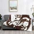 thumbnail image 2 of Balery Vintage Husky Dog Manta de Franela con Dibujo, Lujo Ultra Suave y Cálido, Antipelusa y Resistente a las Arrugas para Cama, Sofá, Camping -80"x60", 2 of 6