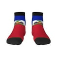 thumbnail image 7 of Women's Men's Haitian Flag Lightweight Ventilation Quarter Ankle Socks, 7 of 7