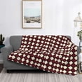 thumbnail image 5 of Horizontal Flannel Blanket Is Light Warm Soft Anti-Pilling Anti-Wrinkle Anti-Allergy And No Hair Loss For Bed And Sofa Camping Travel Crimson Modern Houndstooth Texture_1, 5 of 8
