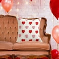 thumbnail image 5 of Valentines Day Pillow Covers 18x18 Inch Soft Plush Faux Fur Jacquard Heart Throw Pillows for Bedroom Sofa Holiday Festivals Home Decor Valentines Anniversary Wedding Decorations, 5 of 6