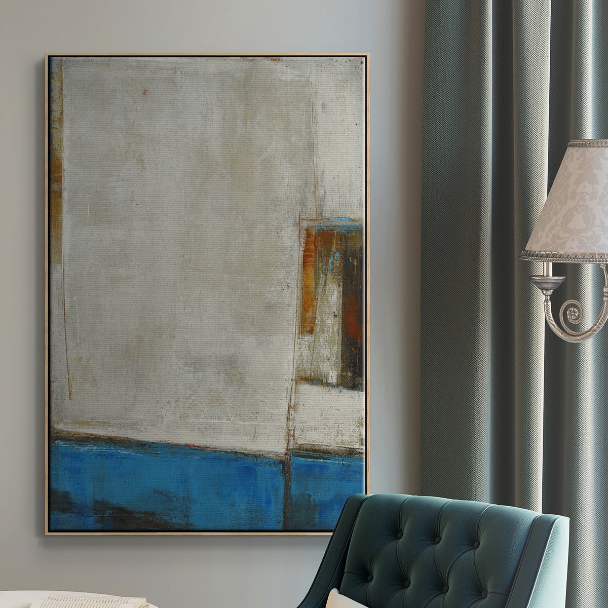 A Warped Window Framed Premium Gallery Wrapped Canvas - Ready to Hang - 17 x 25 - Natural Wood Floating Frame