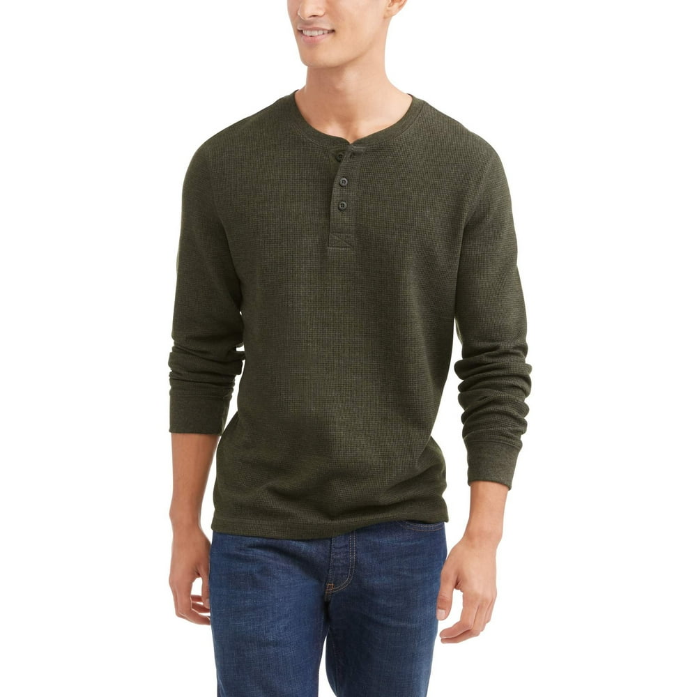 Faded Glory Men's Long Sleeve Thermal Henley