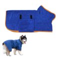 thumbnail image 1 of Toalla de baño para secado de perros, material de microfibra, albornoz absorbente de secado rápido para perros, higroscópico de secado rápido para mascotas, cuello y cintura ajustables, 1 of 5