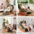 thumbnail image 6 of Modern Glider Rocking Chair, Upholstered Nursery Glider Chair with Adjustable Recline & Retractable Footrest, Comfortable Lounge Chair for Mom Nursery Living Room Bedroom (Green), 6 of 8