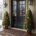 thumbnail image 5 of OasisCraft 2 Pack 4FT Pre-Lit Christmas Tree Outdoor with Pine Cones & Red Berries LED Lights, 5 of 7