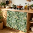 thumbnail image 6 of Green Summer Botanical Cabinet Curtain 35"Wx35"L, Dustproof Under Sink Skirt with Self Adhesive Tape, Yellow Spring Floral Cabinet Curtain Cover for Kitchen Sink, Bathroom Vanity, Laundry Room, 6 of 9