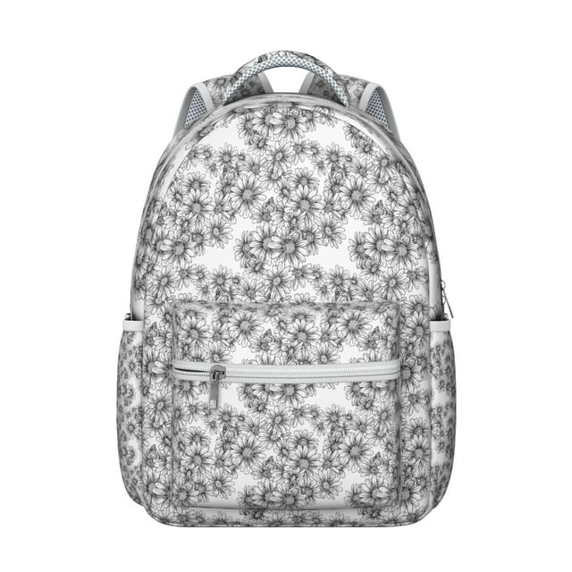 Yellow Sunflower Students Backpack Lightweight and Durable School Bag with Rustic Farmhouse and Boho Floral Design