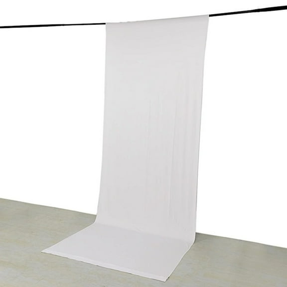 BalsaCircle 5x14 feet White 4-Way Stretch Spandex Divider Backdrop Curtain Home Decorations