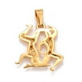 thumbnail image 2 of Ion Plating(IP) 304 Stainless Steel Pendants Textured Constellation/Zodiac Sign Gemini 31x29.5x3.3mm Hole: 10x4.5mm, 2 of 3