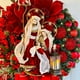 thumbnail image 4 of Guirnalda Festiva, Decoración Colgante para Puertas, Adorno Navideño con Luces, Tiras de Tela y Ramas de Planta, 40cm de Diámetro para Navidad, Hogar, Fondo, Árbol, 4 of 9