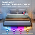 thumbnail image 5 of Einfach Full Size Floating Bed Frame with Smart LED Light and Built-in Charging Station, Metal Platform Bed with Heavy Duty Slat, Noise-Free, Black, 5 of 11