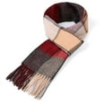 thumbnail image 2 of Classic Plaid 100% Pure Wool Scarf, Soft Winter Wrap for Men & Women,180*30cm,red, 2 of 9