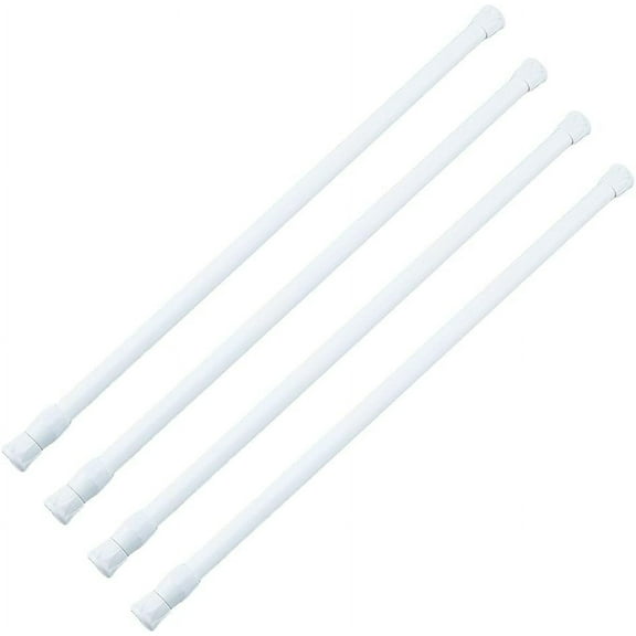 4Pcs Adjustable Curtain Rod White Window Security Bars Sliding Glass Door Bar Iron Window Safety Lock Glass Security Extendable Home Decor Accessories Extends from 400~710mm for diy