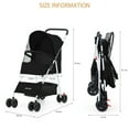 thumbnail image 7 of ZOOLIKE 4-Wheeled Pet Stroller for Cats & Dogs, Foldable Travel Carrier with 360-Degree Swivel, Black, 7 of 7