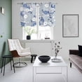 thumbnail image 3 of Blue White Floral Kitchen Curtains Window Panels, Spring Botanical Leaves Farmhouse Insulated Window Treatment Curtain, Grommet Curtains for Bedroom/Living Room/Bathroom, 2 Piece 27.5"Wx39"L, 3 of 8