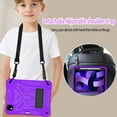 thumbnail image 4 of ELEHOLD Hybrid Rugged Case for iPad Pro 11" 2022/2021/2020/2018/Air 5/Air 4, Heavy Duty Shockproof Case with Hidden Foldable Kickstand Adjustable Crossbody Shoulder Strap Pencil Holder,Purple, 4 of 8
