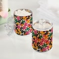 thumbnail image 2 of Yayeee 2 Pack Qtip Holder Bathroom Cotton Swab Canister with Lid Clear Dispenser Set, Pink Floral Blooms, 2 of 6