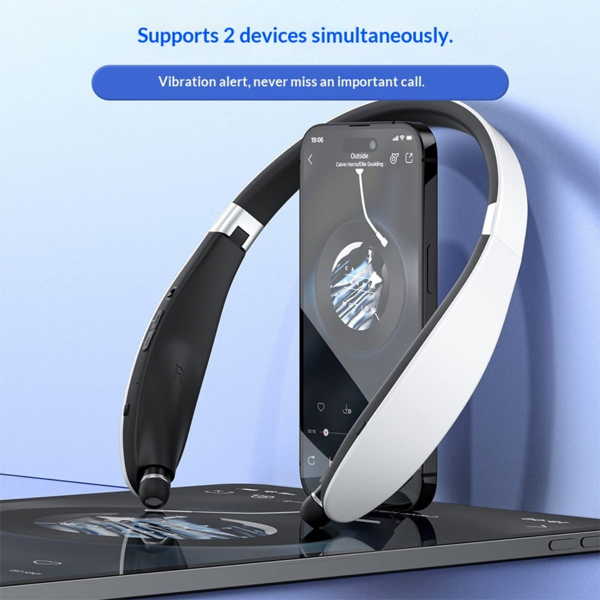 Stereo Bluetooth Earphones SX-991 Foldable Universal Sports Music Wireless Neck Hanging Headsets Noise Reduction Call Function Voice Control