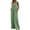 Green, variant on Plus Size Jumpsuit for Women Cotton Linen Bib Overalls with Pockets Solid Sleeveless Adjustable Straps Wide Leg Long Trousers Baggy Rompers(Grey,XXL)