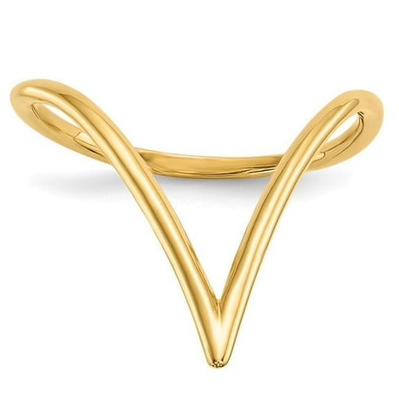 Finest Gold 14K Yellow Gold Chevron Shaped Ring - Size 6.5