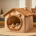 thumbnail image 4 of Latrodar Dog House Indoor Foldable Soft Kennel Bed Warm Cats House Puppy Cave With Cushion For Small Medium Large Dogs Cats Brown Decorative 10x2 Inch, 4 of 5