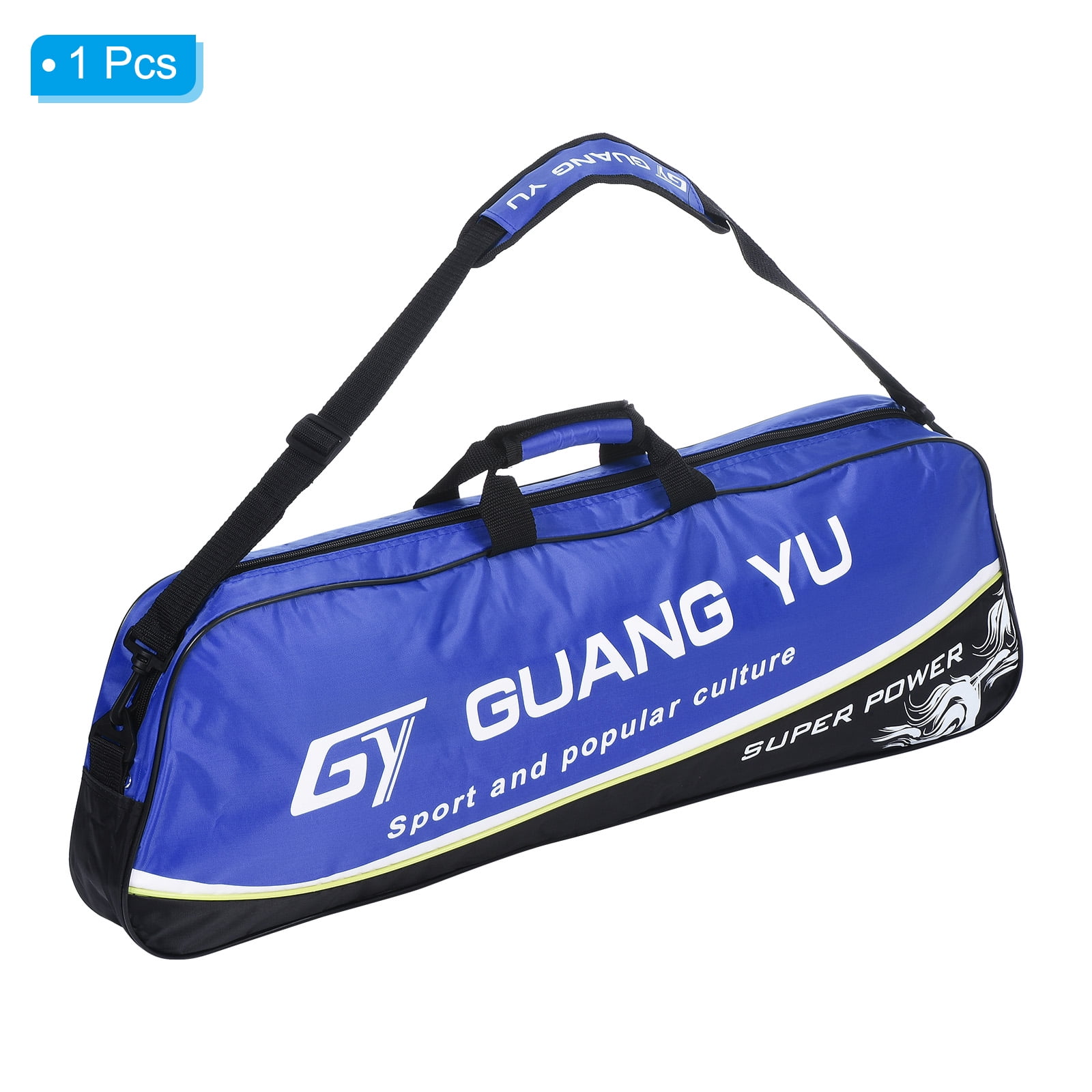 Uxcell 3 Racquet Waterproof Tennis Badminton Racket Bag Carrying Bag with Shoulder Strap, Blue