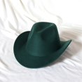 thumbnail image 2 of Sunjoy Tech Cowboy Hat Solid Color Wild Unisex Anti-pilling Comfortable Costume Party Accessories Felt Roll Up Brim Cowgirl Hat for Outdoor, 2 of 2