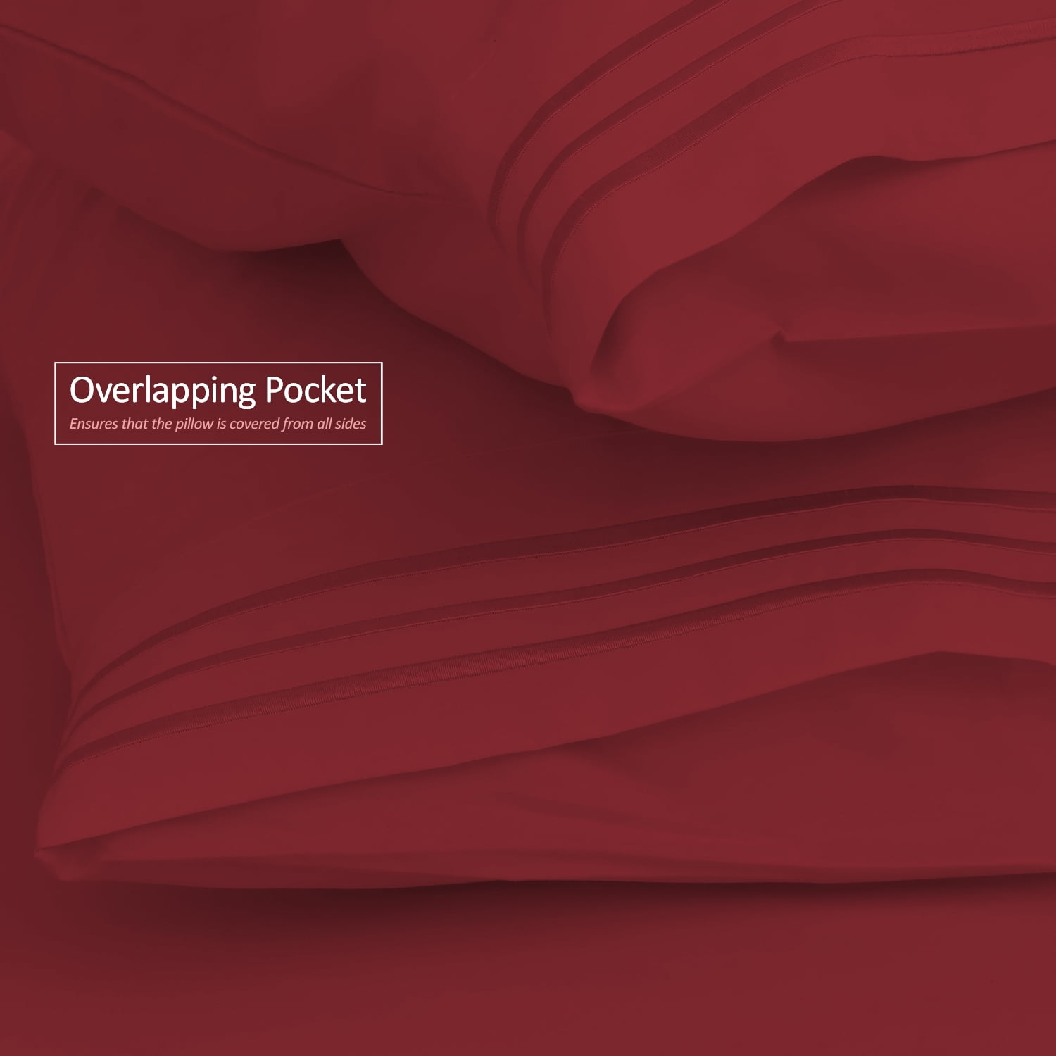 Clara Clark Premier 1800 Microfiber Collection 3-Line Bed Sheet Set, Twin Size, Burgundy Red