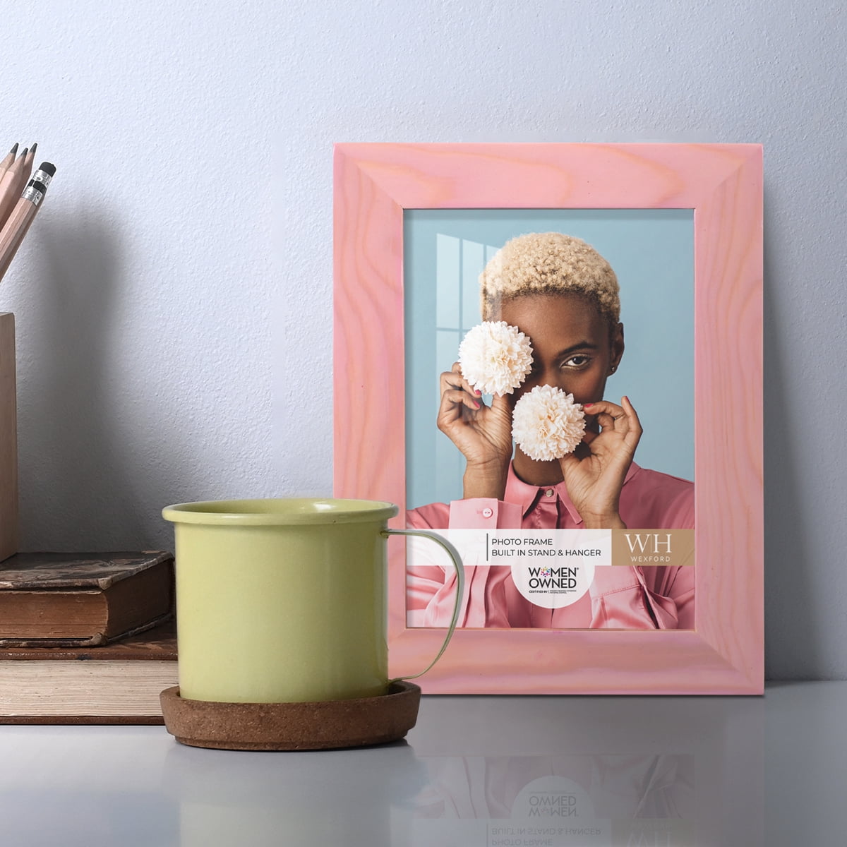 Woodgrain 3.5 in. x 5 in. Sunset Pink Picture Frame