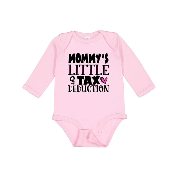 Inktastic Mommy's Little Tax Deduction Pink Hearts Boys or Girls Long Sleeve Baby Bodysuit