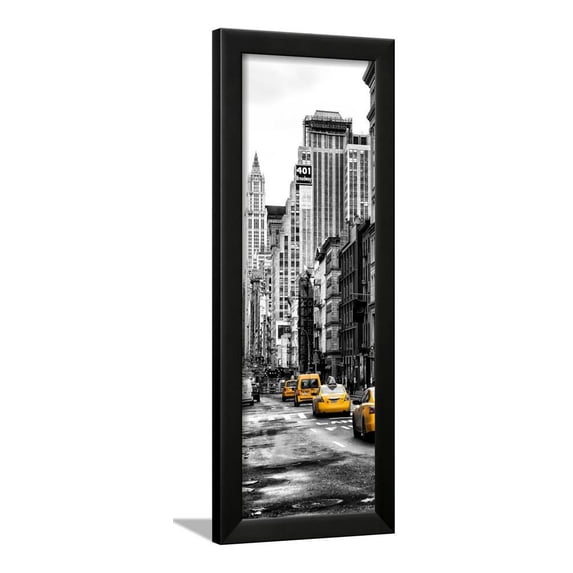 Vertical Panoramic Door Posters NYC Yellow Taxis Cabs on Broadway Avenue in Manhattan, Scenic Framed Art Print Wall Art by Philippe Hugonnard Sold by Art.Com