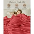 thumbnail image 5 of THXSILK Luxury Mulberry Silk Blanket, 100% Natural Long Strand Silk Filled Comforter, Silk Duvet for Spring Summer Fall & Winter Blanket, All Seasons, King Size(102"x90"), Red, 5 of 8