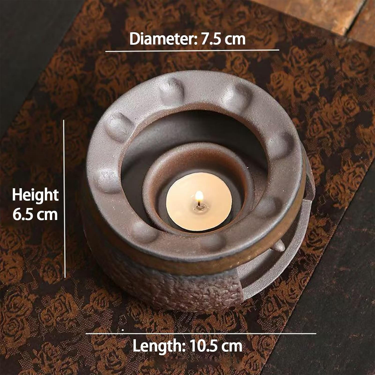 ABCISI Ceramic Aromatherapy Burner, Aromatherapy Stove Natural Oil Fragrance Diffuser, Tea Light Candle Holders Teapot Warmer, Zen Incense Burner Kit for Home Office