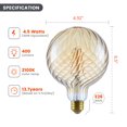 thumbnail image 3 of BH&G Vintage LED Bulb, 4.5-Watt (40W Equi.) G40 Globe Bulb Dimmable E26 Medium Base, Soft White, 1PK, 3 of 9