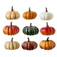 thumbnail image 5 of 9 Pcs Mini Artificial Pumpkins, Assorted Small Rustic Foam Pumpkins for Fall Decor, Harvest Thanksgiving Table Centerpiece, Halloween Vase Fillers and Home Decorations, 5 of 7